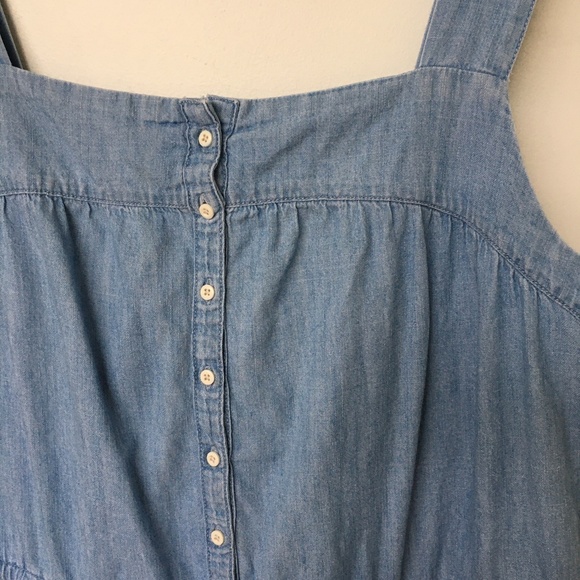 Old Navy Overalls Light Wash Blue 100% Cotton Button Up Drawstring Waist - Picture 4 of 8